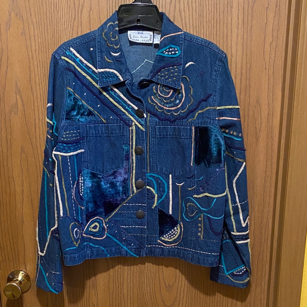 Aa Studio Blue Embroidered Jean Jacket